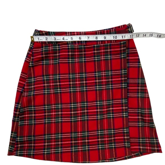 John Galt Brandy Melville Emerson Tartan Plaid Flannel Kilt Mini Buckle Skirt - Picture 11 of 12